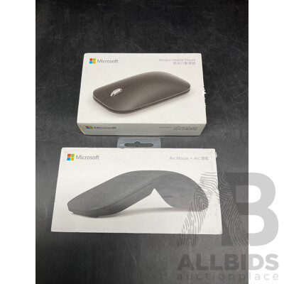 MICROSOFT Modern Mobile Mouse and Arc Mouse - Lot of 2