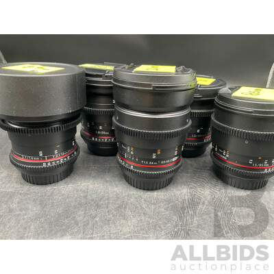 SAMYANG Lenses in Carry Case - Lot of 5