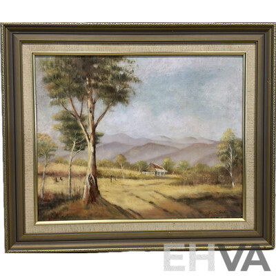 Artist Unknown, Landscape Painting, Oil on Board (64x54x2.5cm)