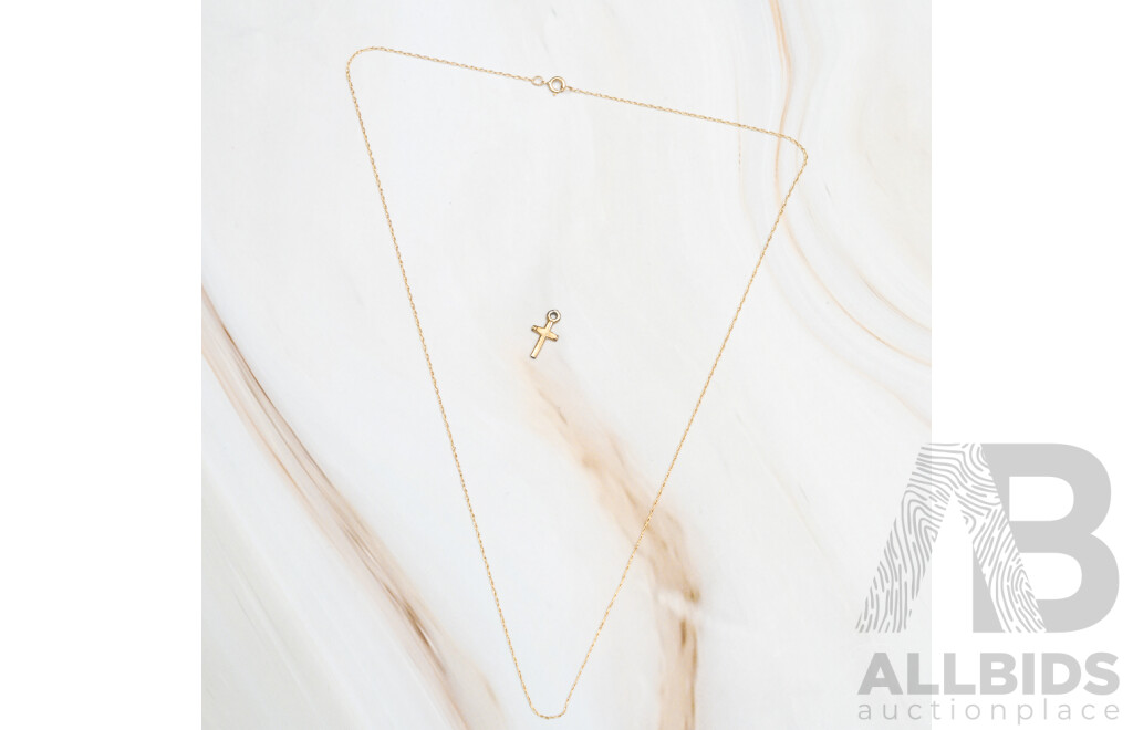 10ct Angus & Coote Yellow Gold Very Fine Twist Rope Link Chain, 42cm, 0.36 Grams