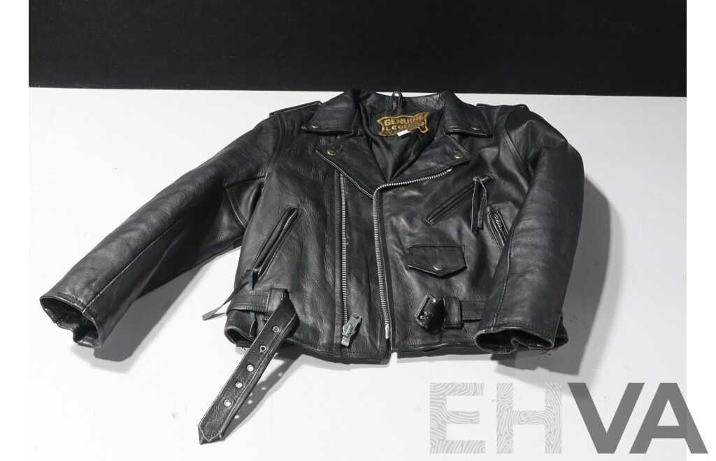 Retro Real Leather Manzoor Childrens Motorcycle Jacket