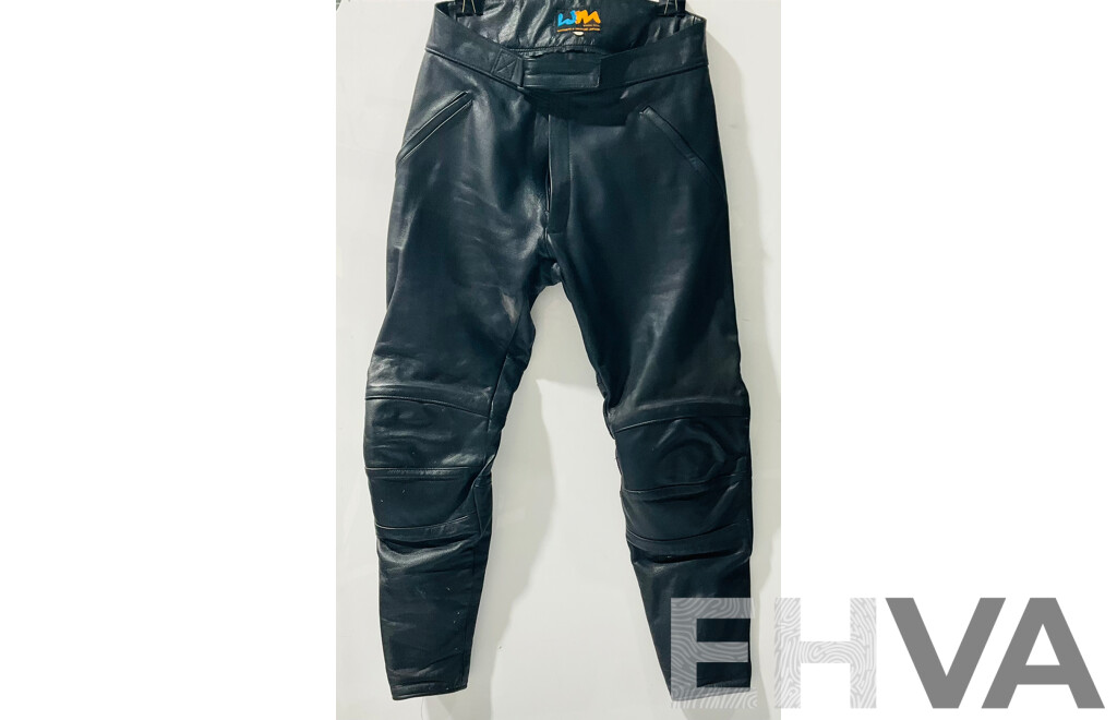 Retro Set Walden Miller Real Leather Motorcycle Pants