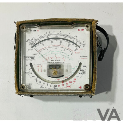 Vintage Yokogawa Volt and Amp Meters, Sanwa Multimeter, Electric Temp Gauge