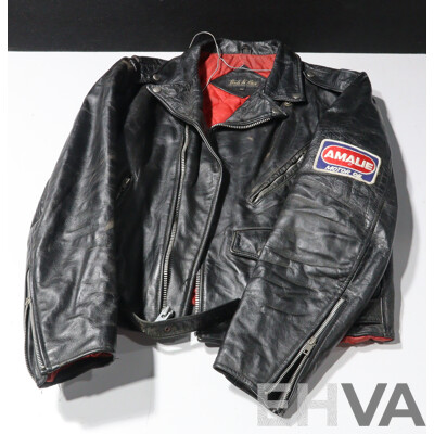 Retro Real Leather Boule De Neige Motorcycle Jacket