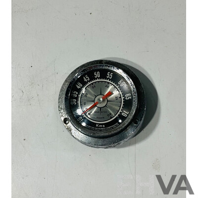 Vintage Elliott Siemens Brothers Speed Indicator, Aqua Meter Speedboat Speedometer and Brass Body Vacuum/Pressure Gauge