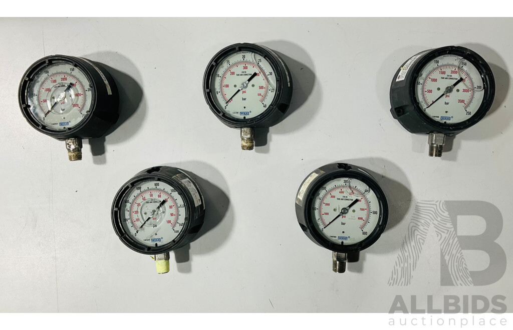 Ten Pressure Gauges, Five Wika, Swiss Movement and Five Ashcroft