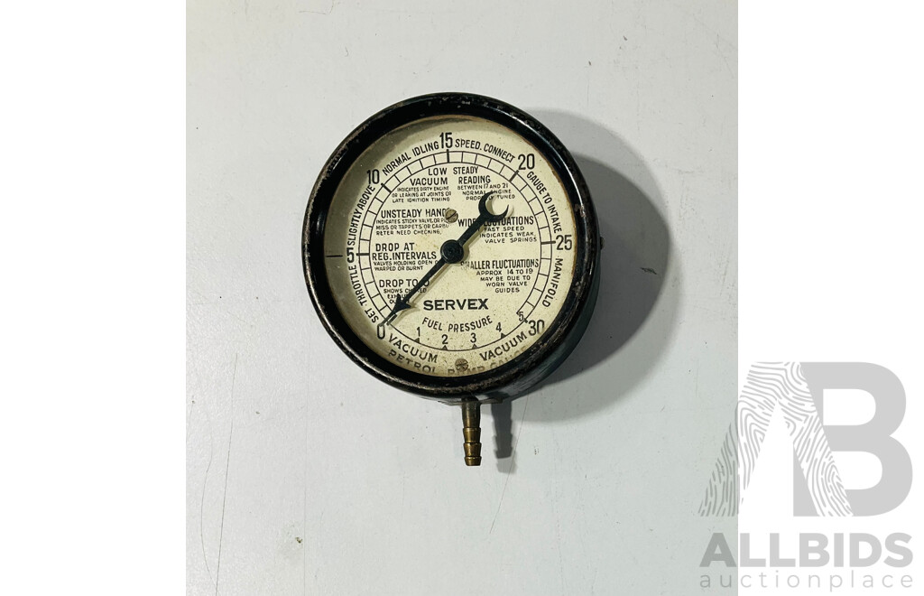 Vintage Servex Fuel Pressure Gauge