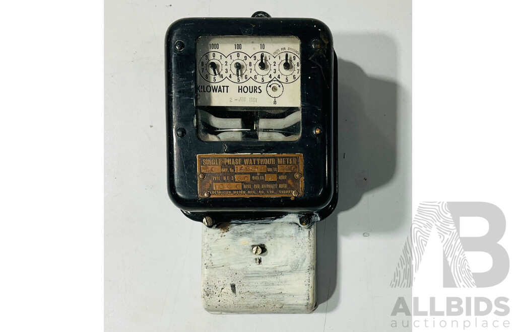 Three Timers/Meter Including Antique Bell Timer, MFG Co Watt Hour Meter, Tesch Timer