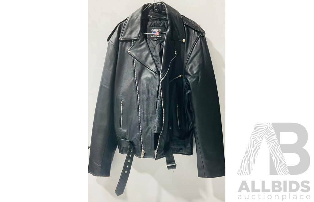 Retro Real Leather All State Motorcycle Jacket