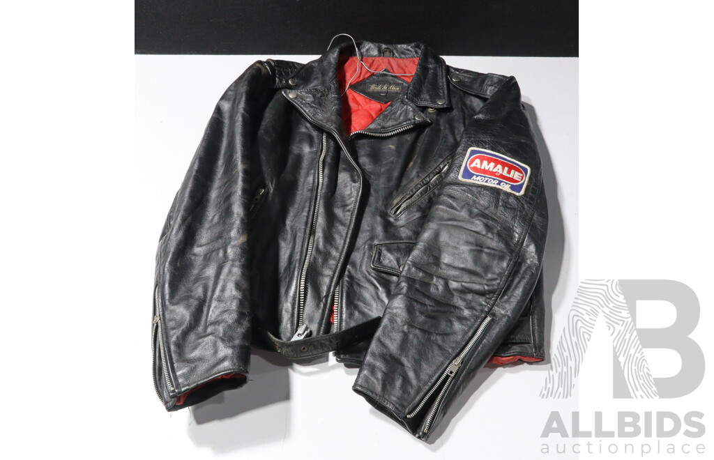 Retro Real Leather Boule De Neige Motorcycle Jacket