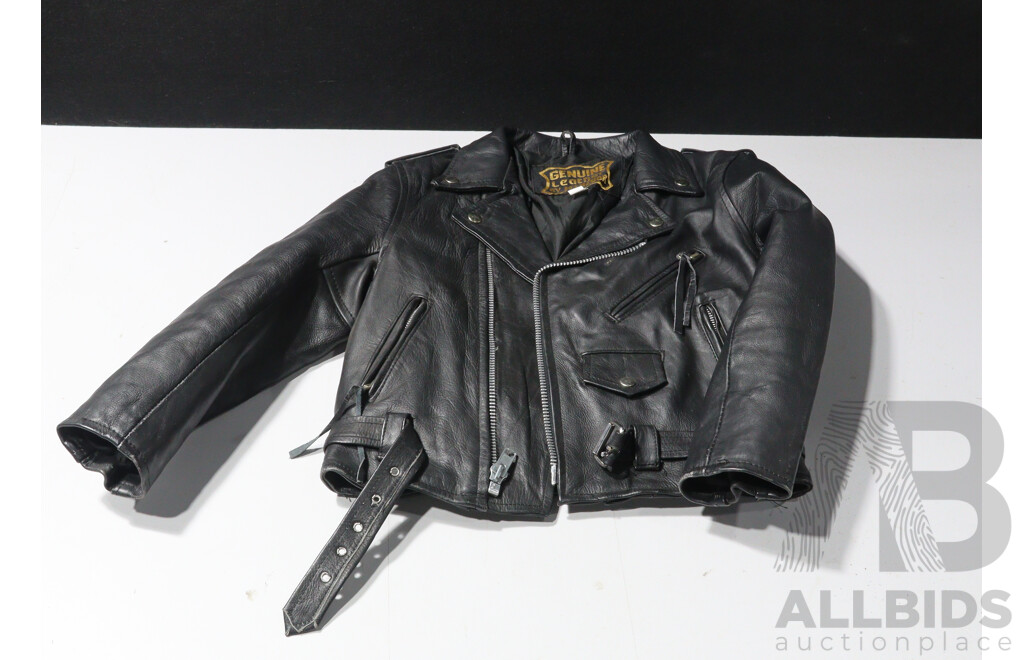 Retro Real Leather Manzoor Childrens Motorcycle Jacket
