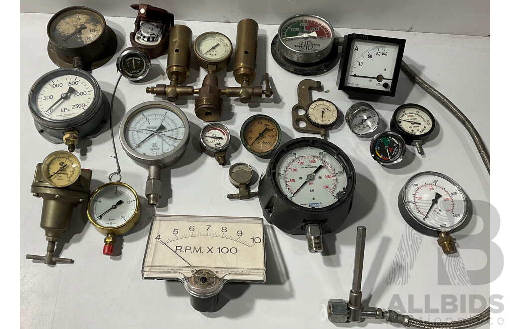 Collection of Various Vintage Gauges - Lot of 20