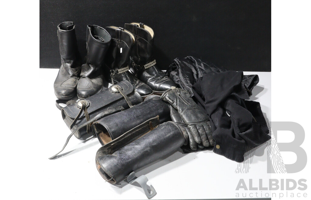 Box of Assorted Motorcycle Gear