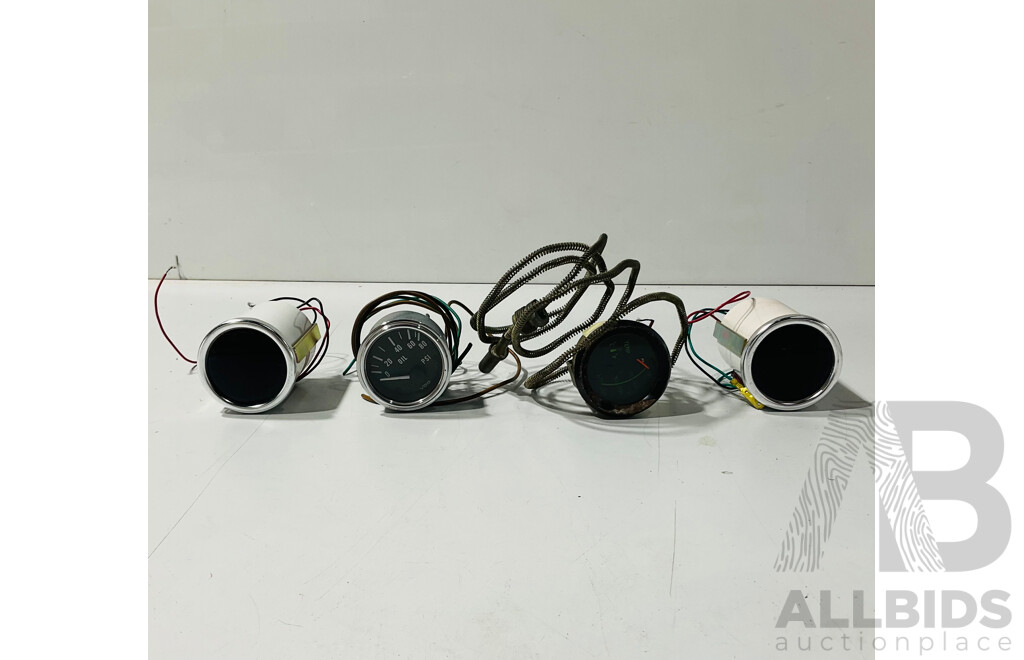 Mechanical and Electric Automotive Gauges Including VDO Oil Pressure, Water Temp, Dragon Tint Glass Volts and Oil Pressure