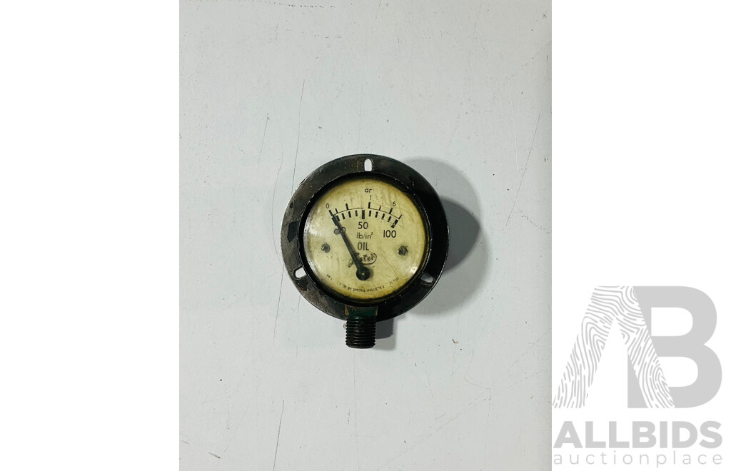 Rare Vintage Lister/Smiths Oil Pressure Gauge