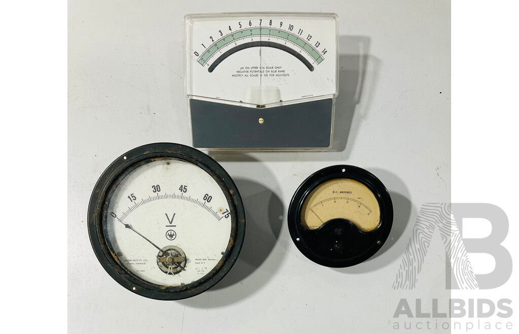 Antique and Modern Volt/Amp Meters Including Yankee Pocket Multimeter, Made in USA