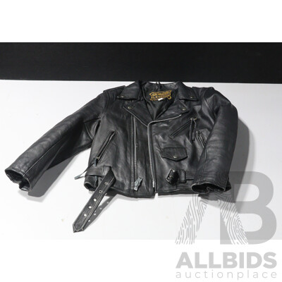 Retro Real Leather Manzoor Childrens Motorcycle Jacket