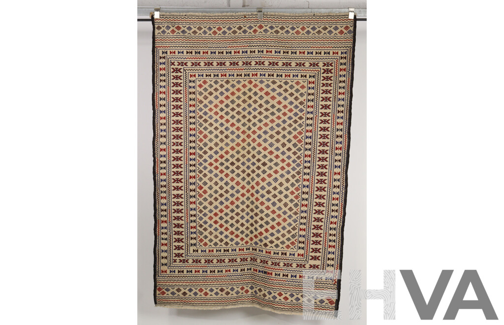 Hand Woven Persian Wool Mixed Medium Kilim Rug