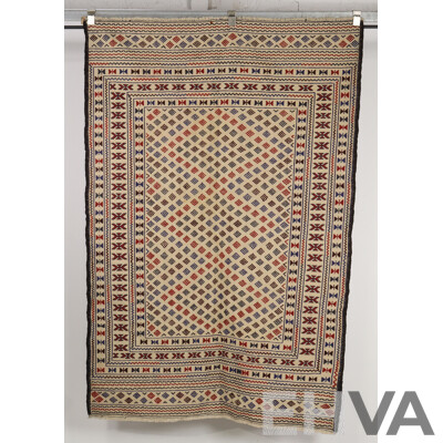 Hand Woven Persian Wool Mixed Medium Kilim Rug