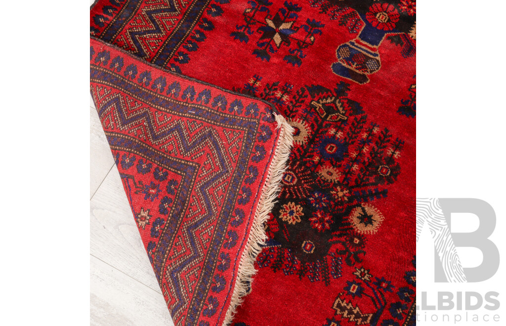 Afghan Hand Knotted Woollen Baluchi Hall Runner
