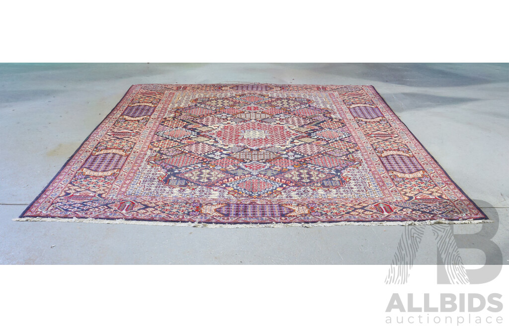 Large Hand Knotted Persian Thick Wool Carpet with Traditional Design and Foliate Theme