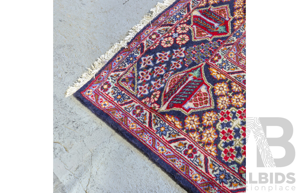 Large Hand Knotted Persian Thick Wool Carpet with Traditional Design and Foliate Theme