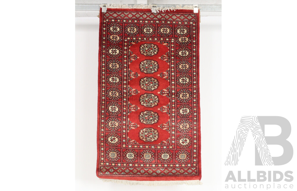 Hand Knotted Afghan Wool Bokhara Rug with Traditional Design