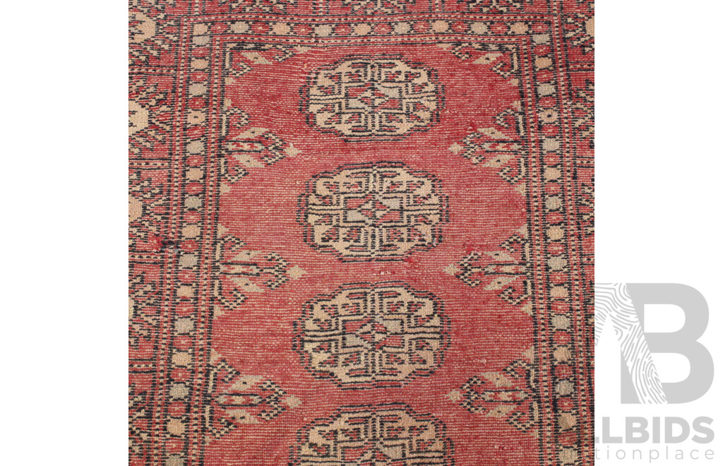 Hand Knotted Afghan Wool Bokhara Rug with Traditional Design