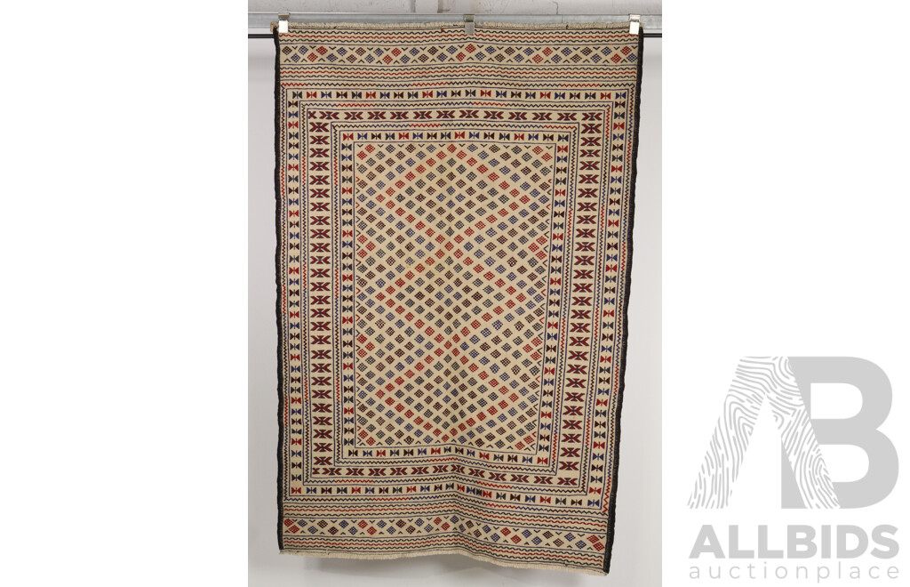 Hand Woven Persian Wool Mixed Medium Kilim Rug