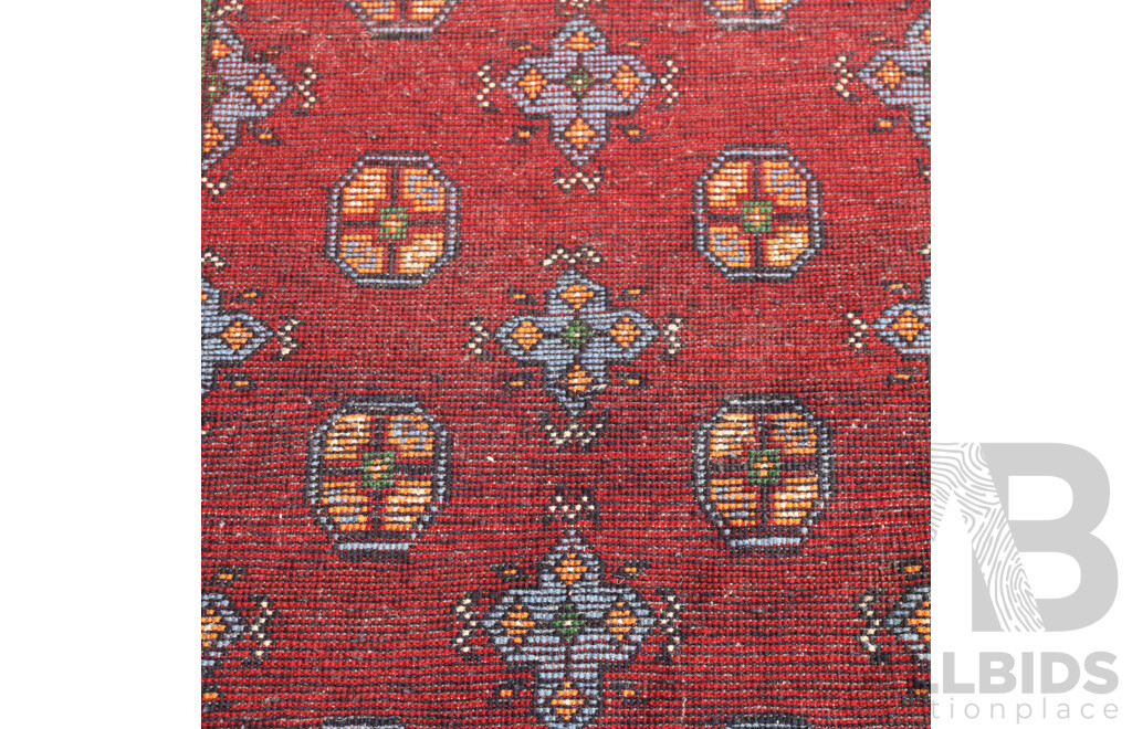 Bright Coloured Hand Knotted Afghan Thick Wool Rug Gul Design