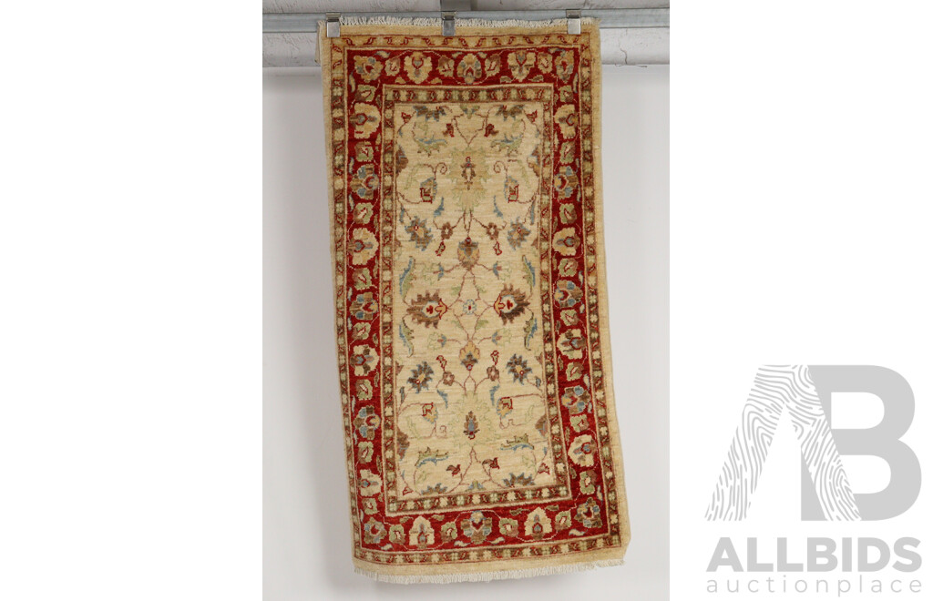 Hand Knotted Afghan Thick Soft Wool Rug with Restrained Design