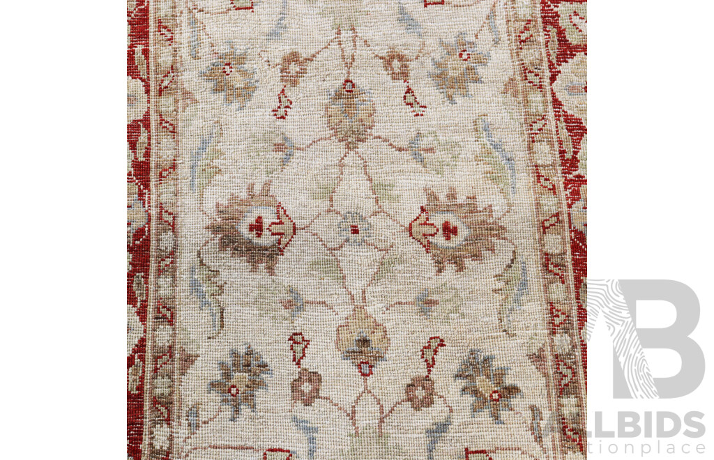Hand Knotted Afghan Thick Soft Wool Rug with Restrained Design