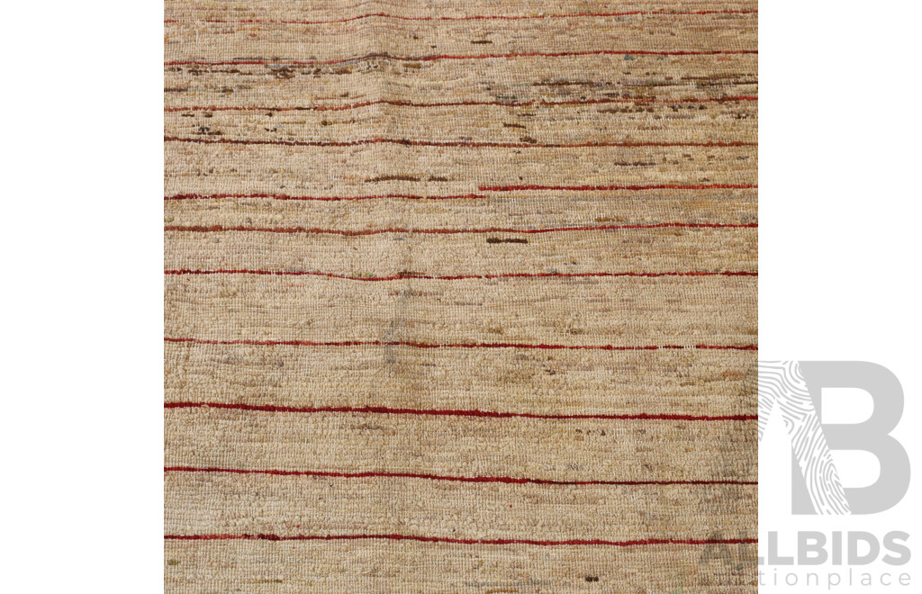 Large Hand Knotted Afghan Wool Carpet with Tasselled Ends