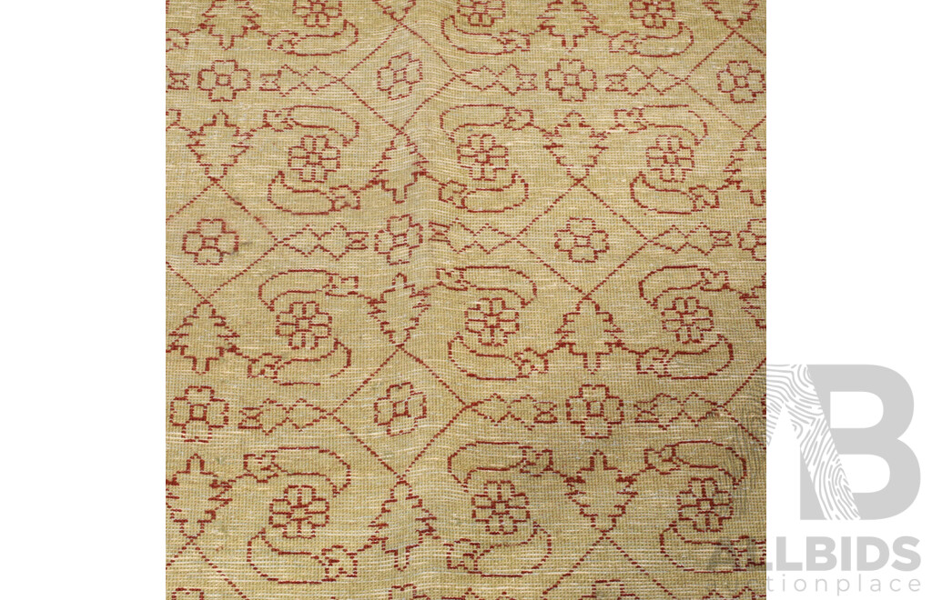 Large Hand Knotted Afghan Thick Soft Wool Carpet with Restrained Herati Pattern