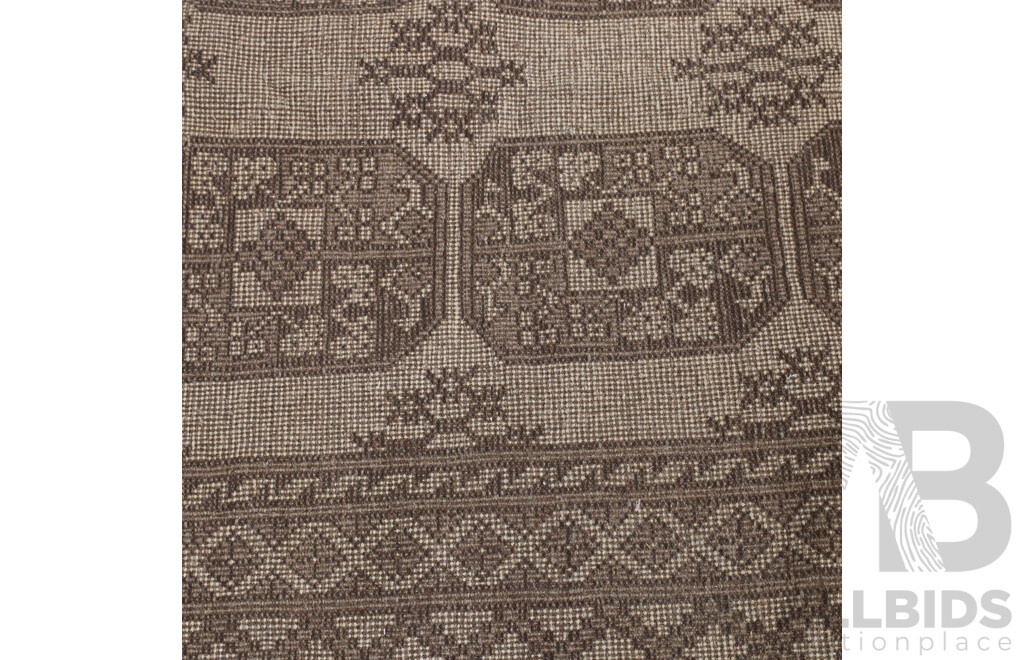Large Hand Knotted Afghan Soft Wool Carpet with Neutral Palette