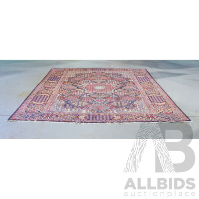 Large Hand Knotted Persian Thick Wool Carpet with Traditional Design and Foliate Theme