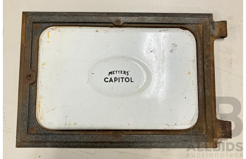 Vintage Metters Capitol Enameled Oven Door