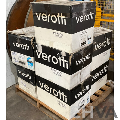 Verotti Vivo Wall Hung Pan Thick Seat Rimless Toilet White & Black - Lot of 9 - Total ORP $4,275.00