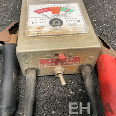 FERREX Electric Drill Press & Folding Crane & Vintage Dawn Vice & Battery Load Tester
