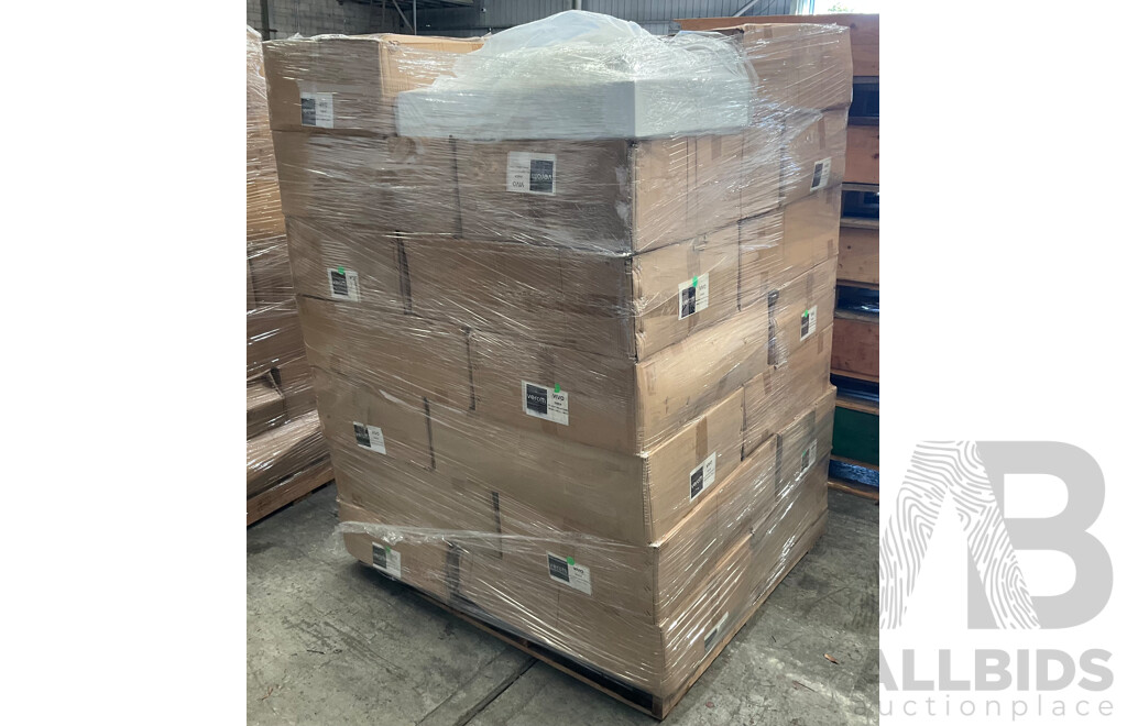 Pallet of VEROTTI  VIVO Wall Basin RHS with Right Shelf - Total in 28 