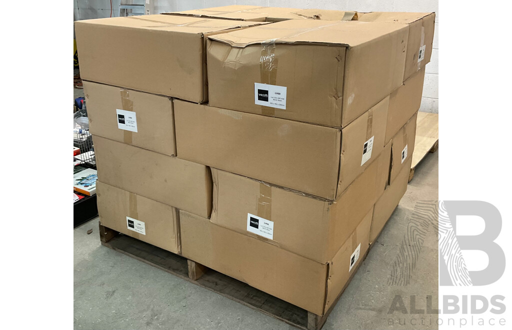 Pallet of VEROTTI LV60 Luci Zero 600 Wall Bench Basin