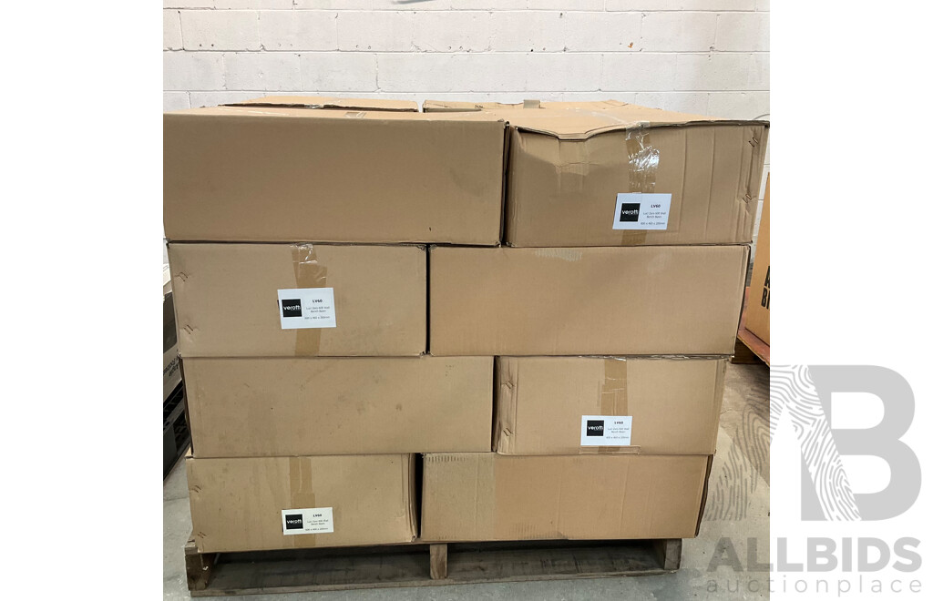 Pallet of VEROTTI LV60 Luci Zero 600 Wall Bench Basin