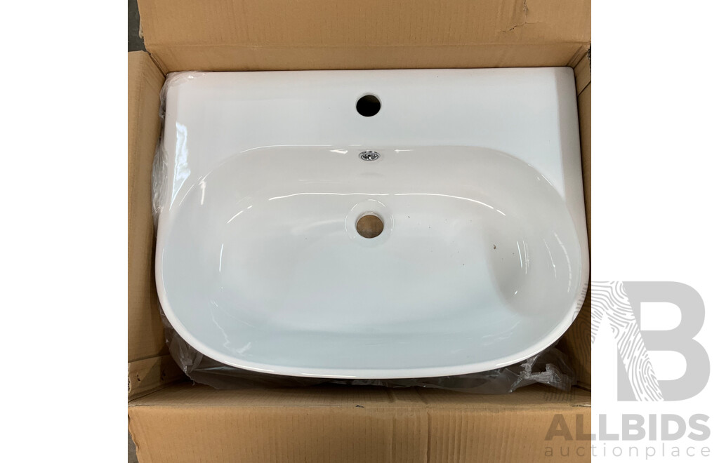 Pallet of VEROTTI LV60 Luci Zero 600 Wall Bench Basin