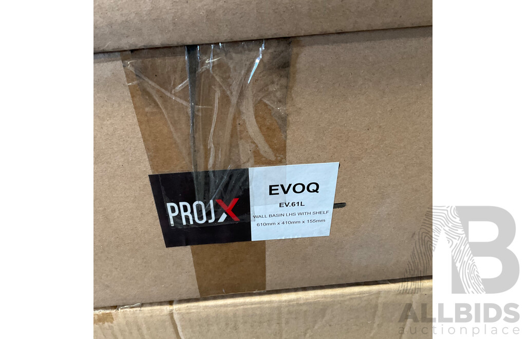 Pallet of PROJX Evoq EV.40 &  EV.58 & EV.61L  Wall/Bench Basin