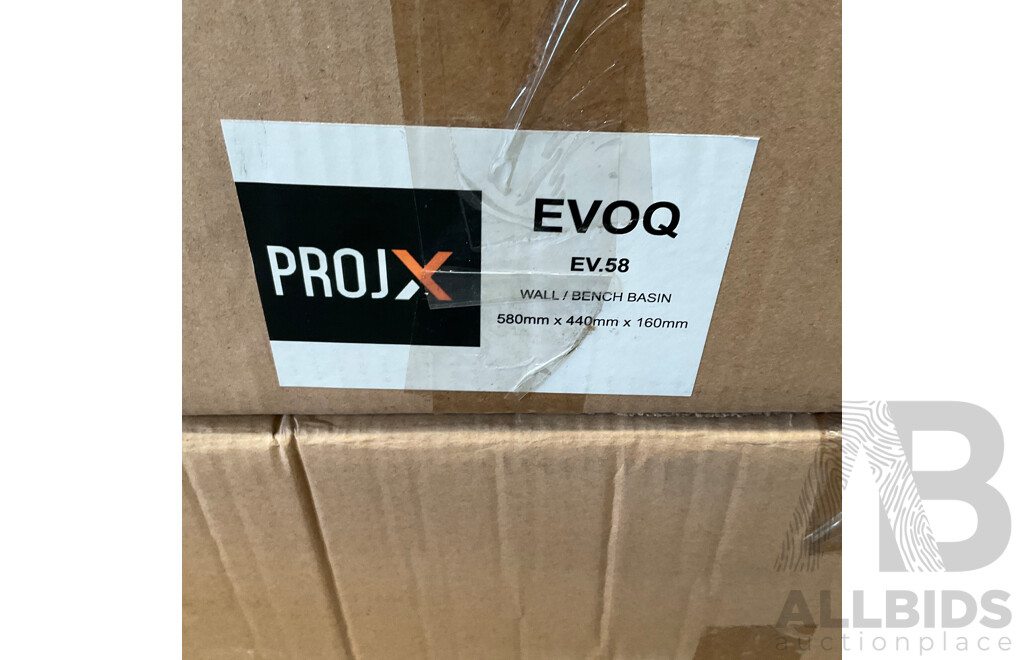 Pallet of PROJX Evoq EV.40 &  EV.58 & EV.61L  Wall/Bench Basin