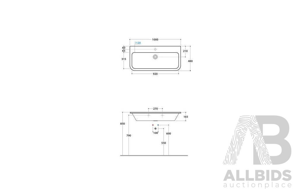 GLOBO SSN15.BI Lavabo Stone Basin - Lot of 3
