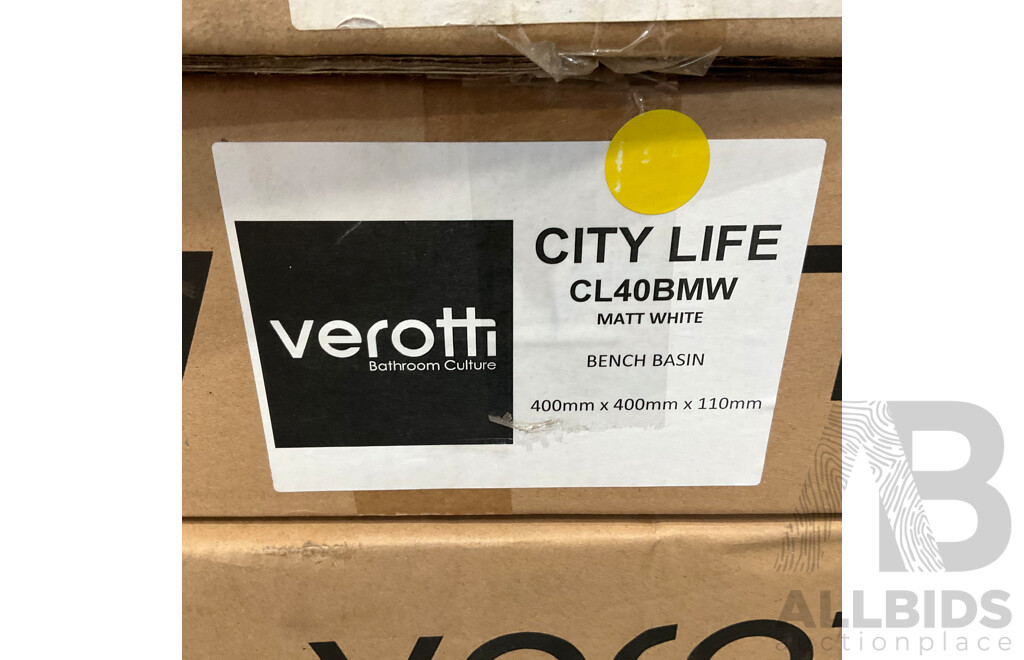 16 X VEROTTI City Life CL40BMW/CL40BMB Bench Basin