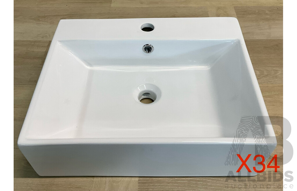 Pallet of VEROTTI  VIVO Wall / Bench Basin  - Total in 34 - Estimated Total ORP $13,500