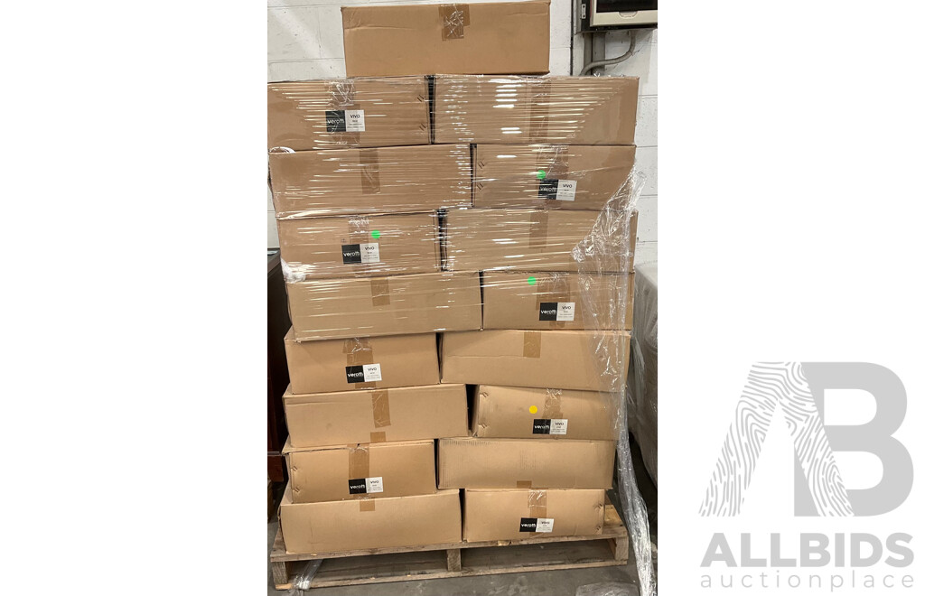 Pallet of VEROTTI  VIVO Wall / Bench Basin  - Total in 34 - Estimated Total ORP $13,500