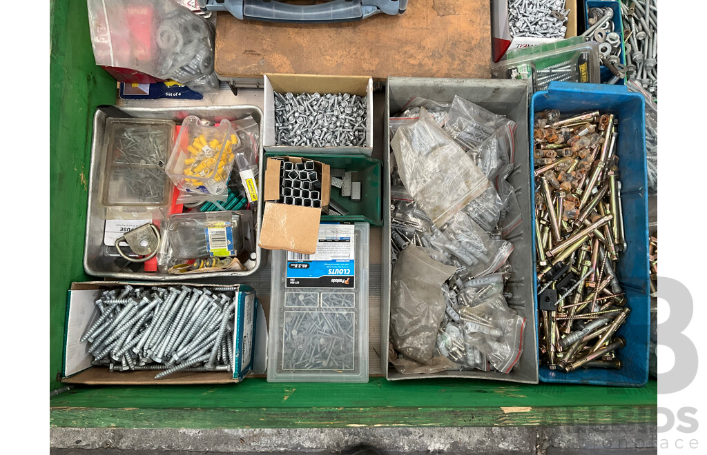 Pallet of Fasteners, Screws and Bolts